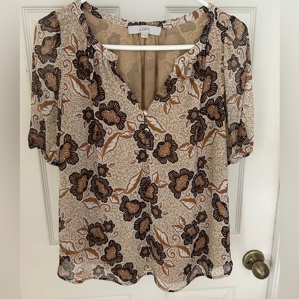 Loft casual floral print top
